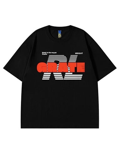 タイポグラフィブロックロゴ半袖Tシャツ U2170