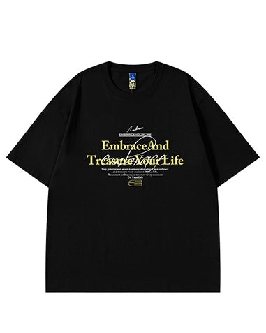 タイポグラフィモチーフグラフィック半袖Tシャツ U2134