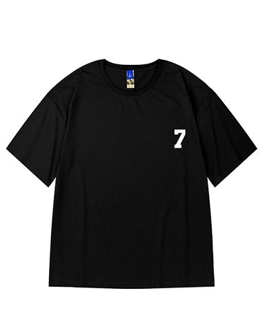 モノクロテキストアート半袖Tシャツ U2200