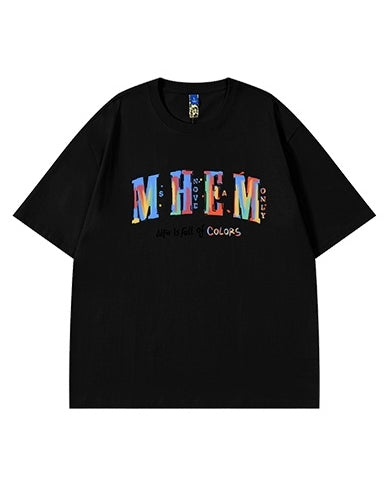 プレイフルタイポアートデザイン半袖Tシャツ U2171