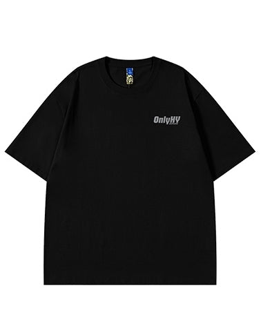 モノトーンバックプリント半袖Tシャツ U2173