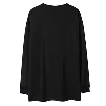 フロントポイントデザインルーズ長袖Tシャツ U2274