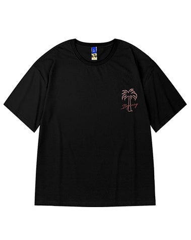 シンプルパームグラフィック半袖Tシャツ U2196