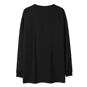 ヒップホップシンプルワンポイント長袖Tシャツ U2291