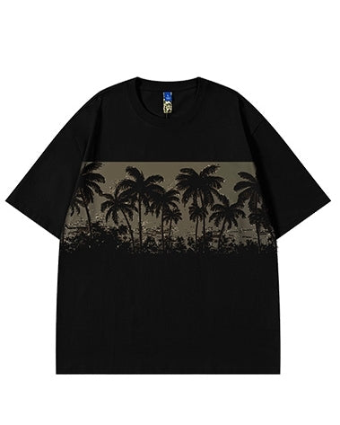 パームツリーグラフィック半袖Tシャツ U2181