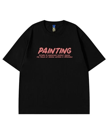 ピンクロゴメッセージプリント半袖Tシャツ U2162