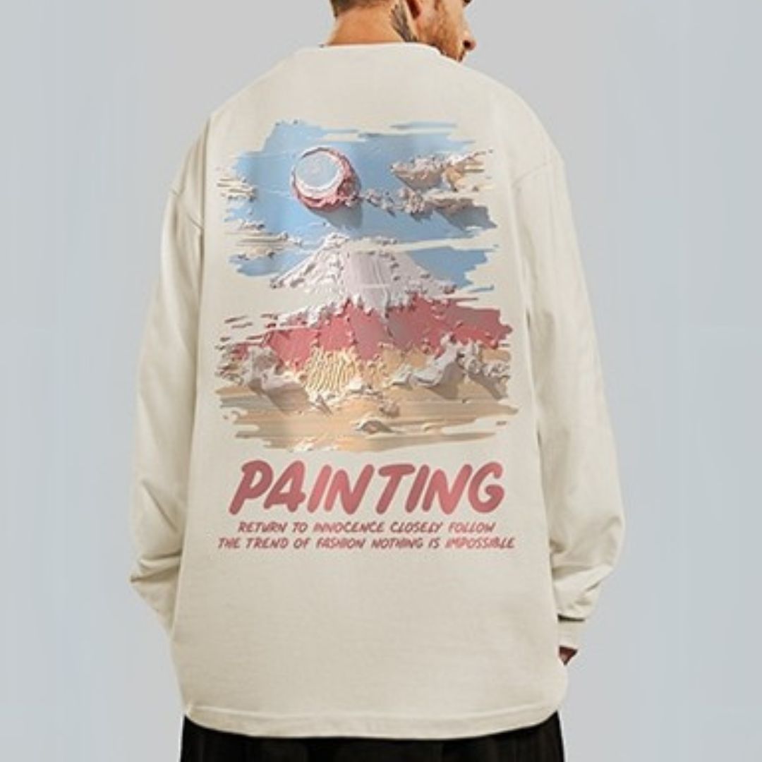 ペインティング長袖Tシャツ U2271