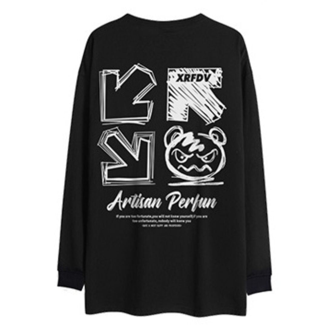 アロープリント長袖Tシャツ U2268