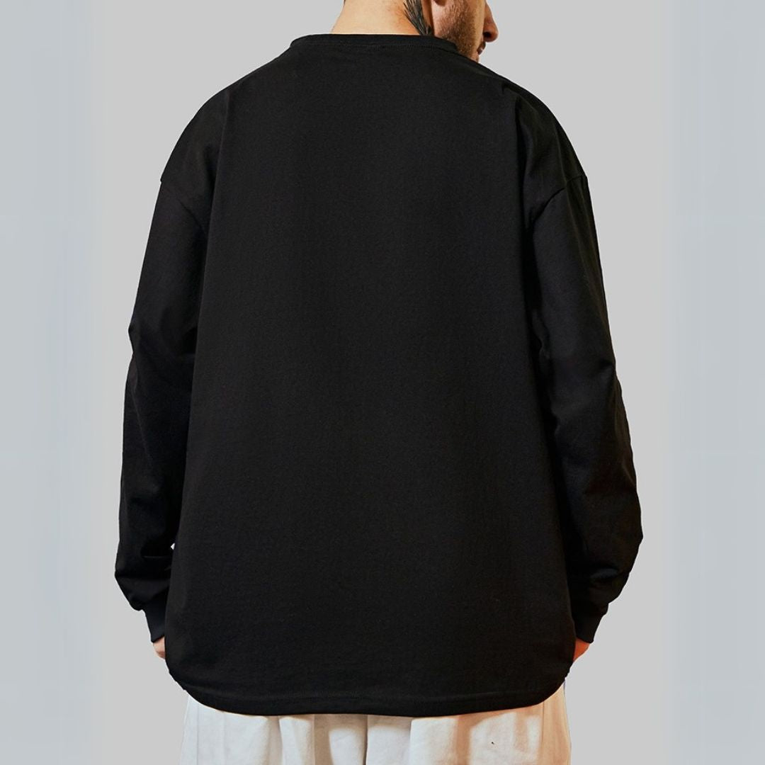 ネックラインデザイン長袖Tシャツ U2289