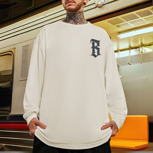 フロントポイントデザインルーズ長袖Tシャツ U2274