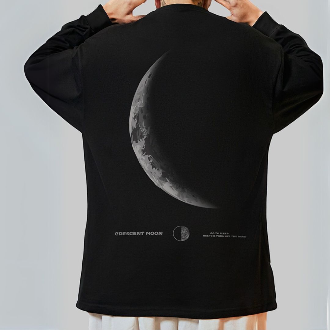 長袖クレセントムーンバックTシャツ U2265