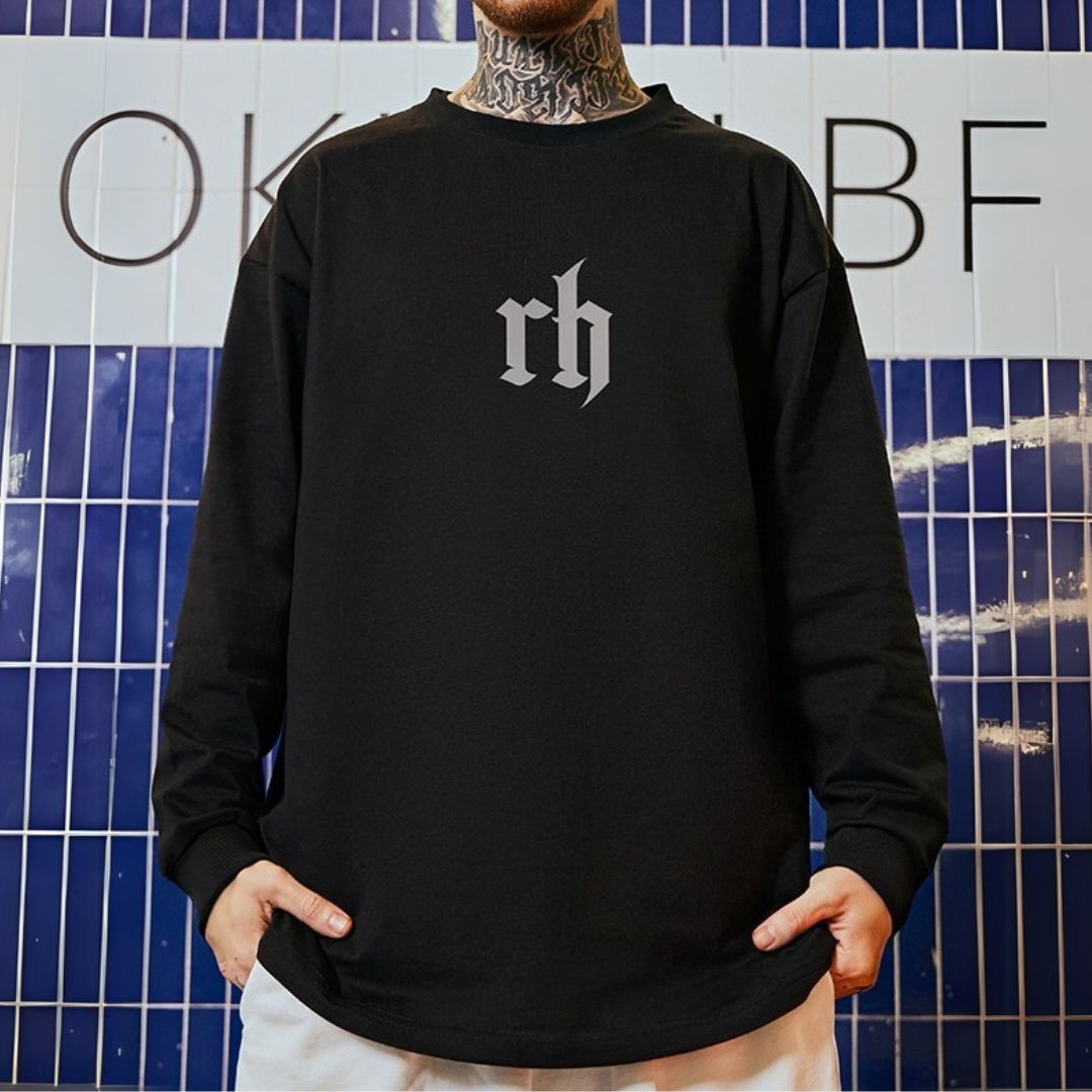 フロントポイントデザイン長袖Tシャツ U2277