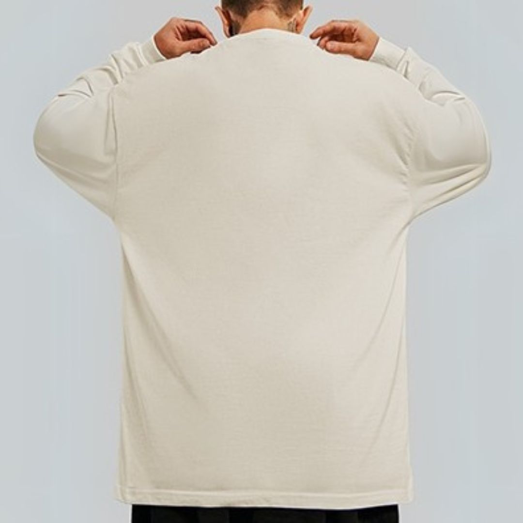ヒップホップシンプルワンポイント長袖Tシャツ U2291