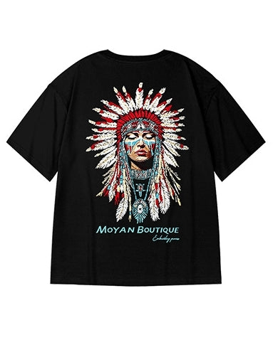 トライバルアートグラフィック半袖Tシャツ U2151