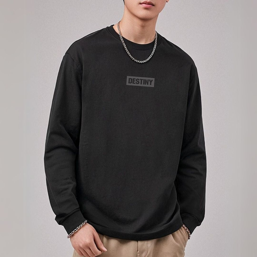 シンプルワンポイントデザイン長袖Tシャツ U2264