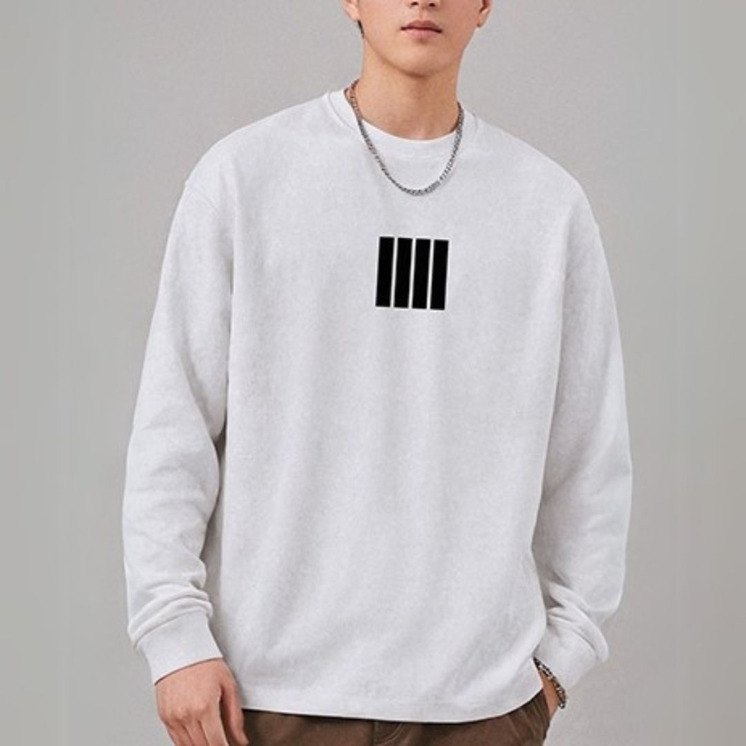 ストライプラウンドネック長袖Tシャツ U2292