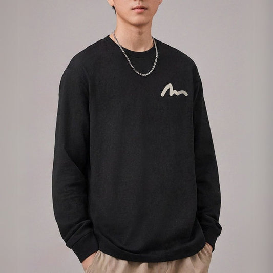 ヒップホップシンプルワンポイント長袖Tシャツ U2291