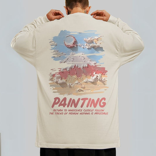 ペインティング長袖Tシャツ U2271