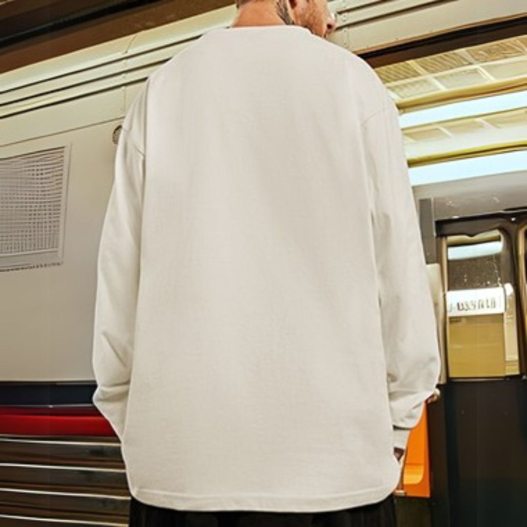 フロントポイントデザイン長袖Tシャツ U2284