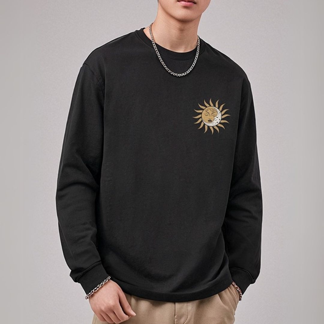 バックプリントクリエイティブ長袖Tシャツ U2267