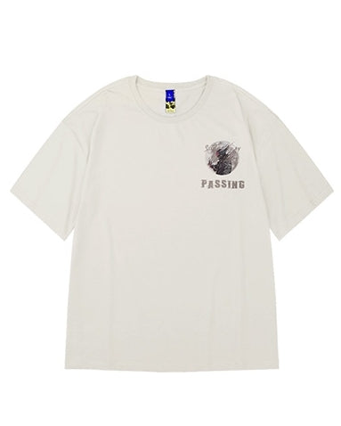 ダークアートフォトグラフィック半袖Tシャツ U2150
