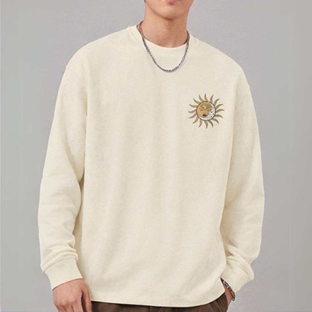 バックプリントクリエイティブ長袖Tシャツ U2267