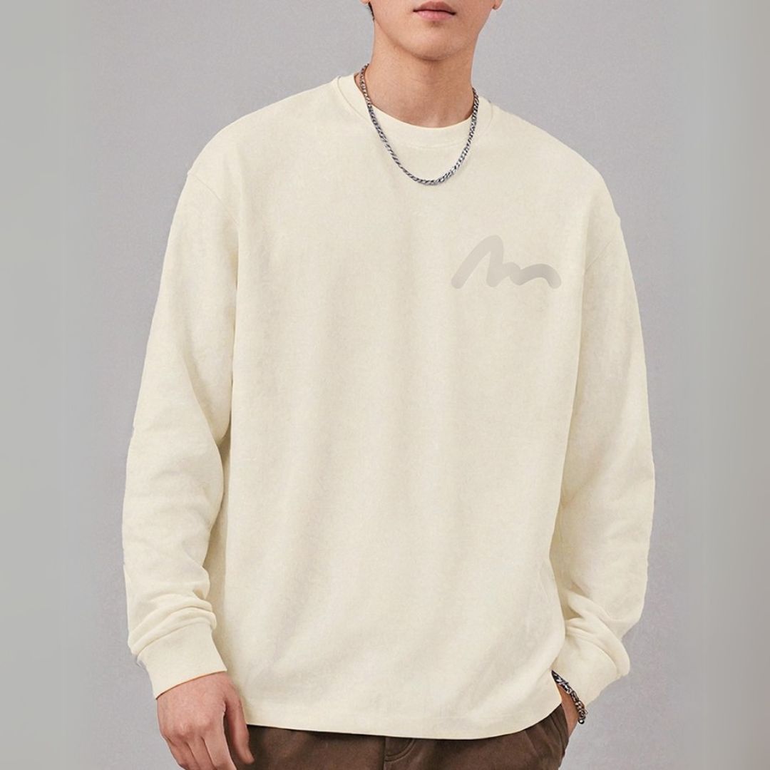 ヒップホップシンプルワンポイント長袖Tシャツ U2291