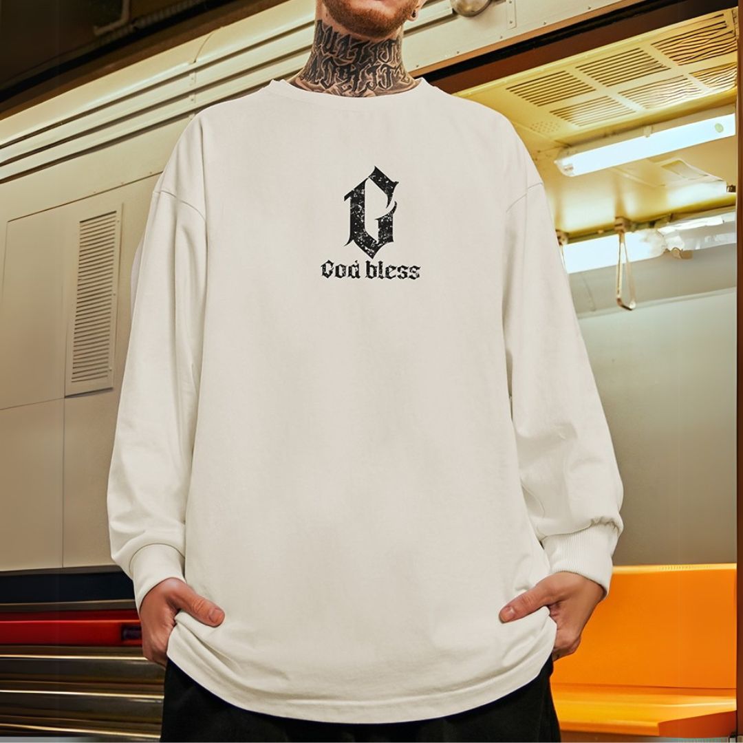 フロントポイントデザイン長袖Tシャツ U2284