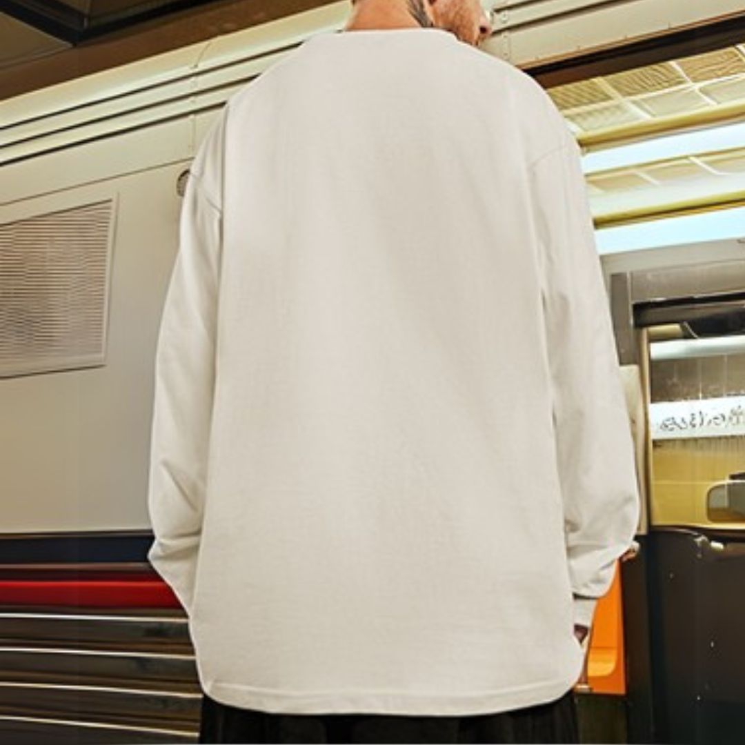 フロントポイントデザイン長袖Tシャツ U2277