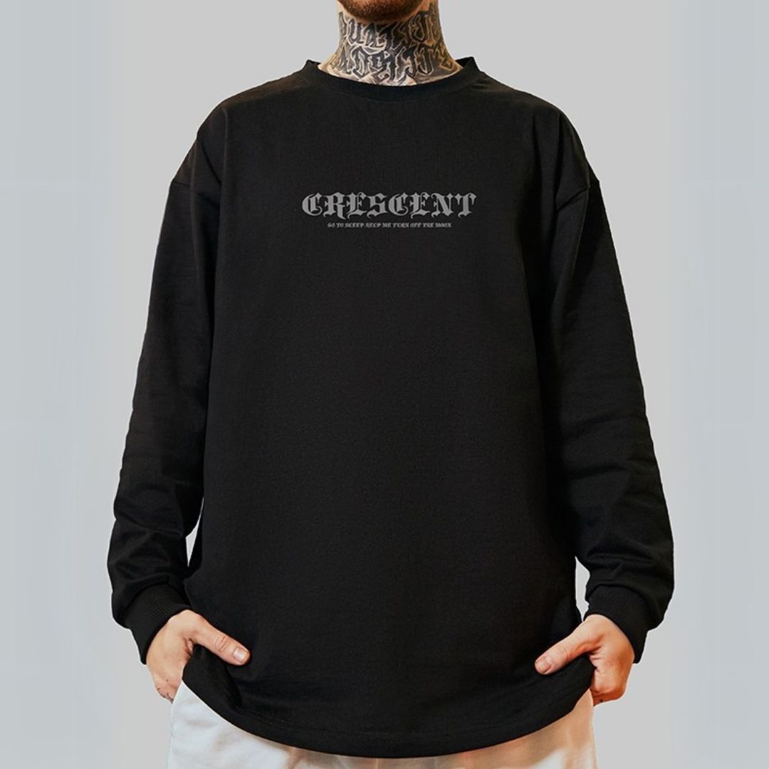 長袖クレセントムーンバックTシャツ U2265