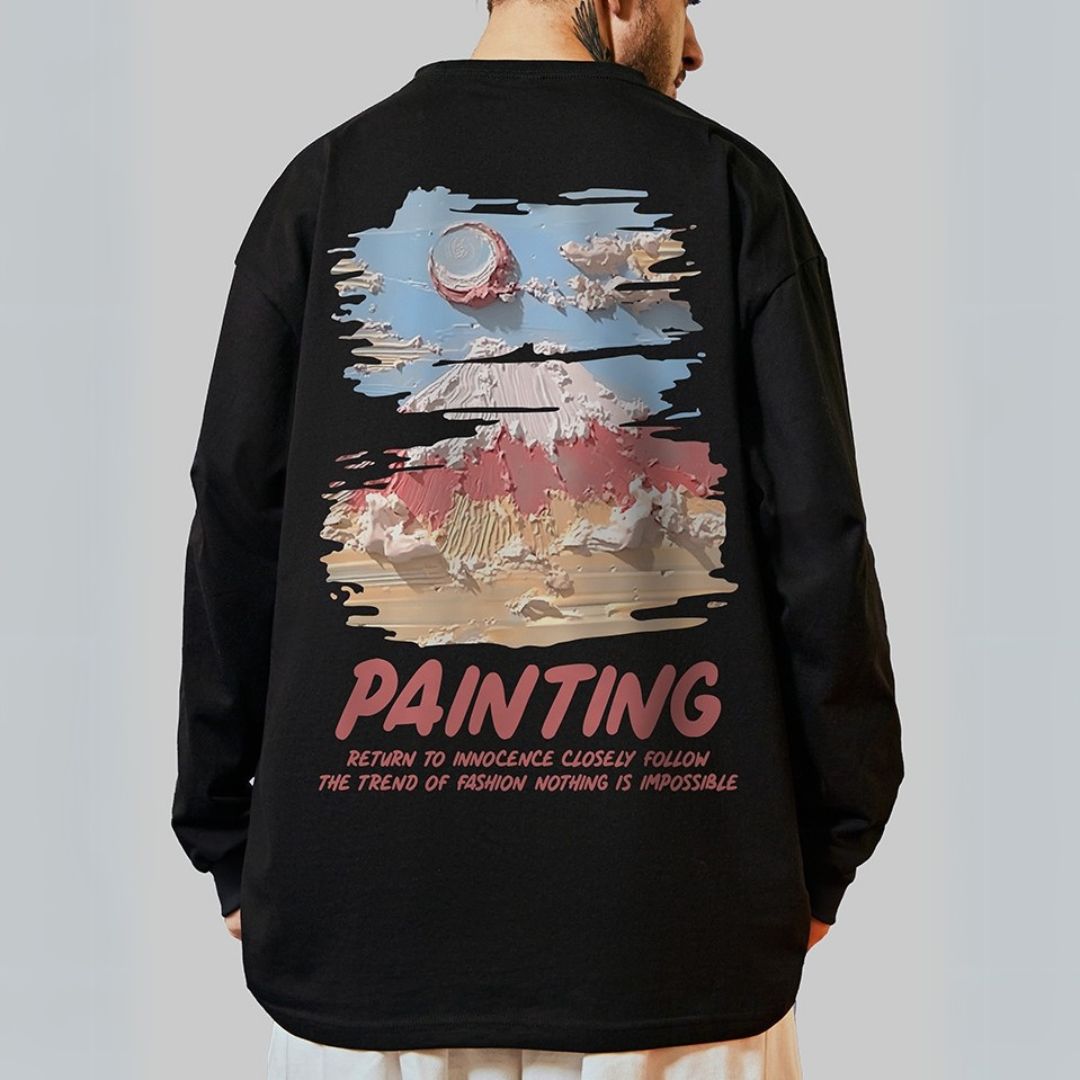 ペインティング長袖Tシャツ U2271