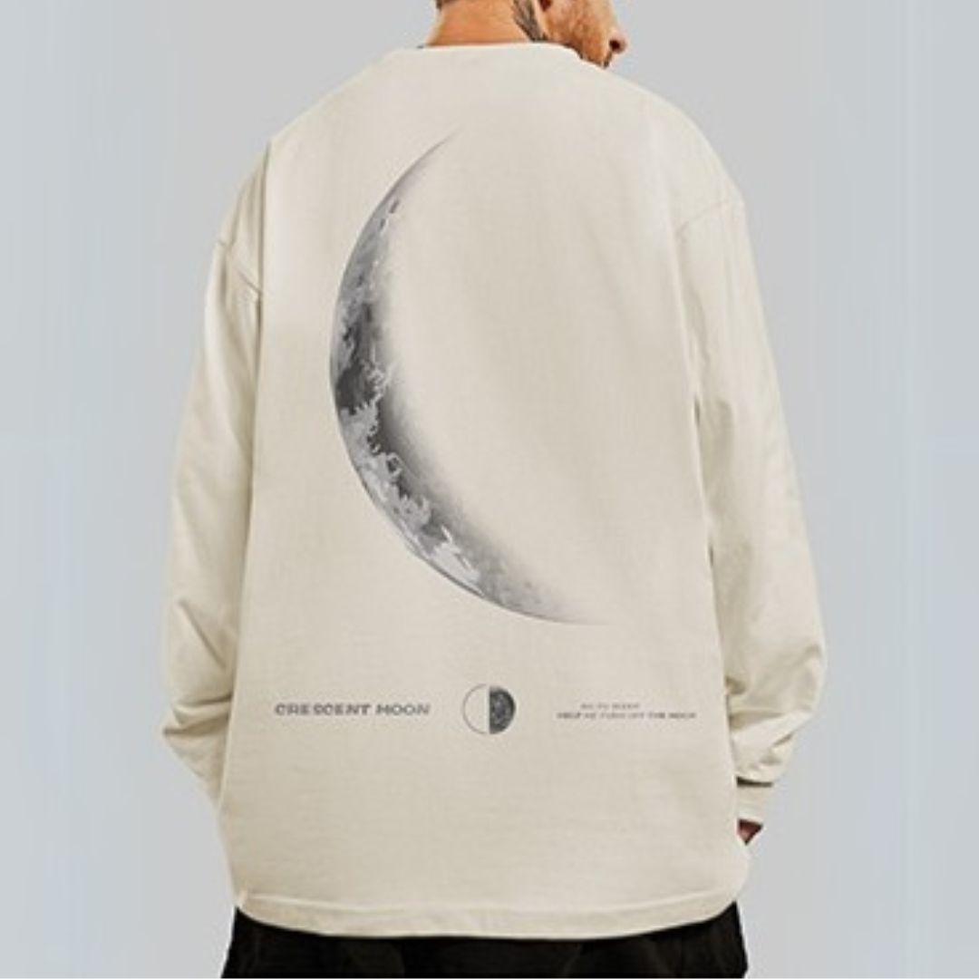 長袖クレセントムーンバックTシャツ U2265