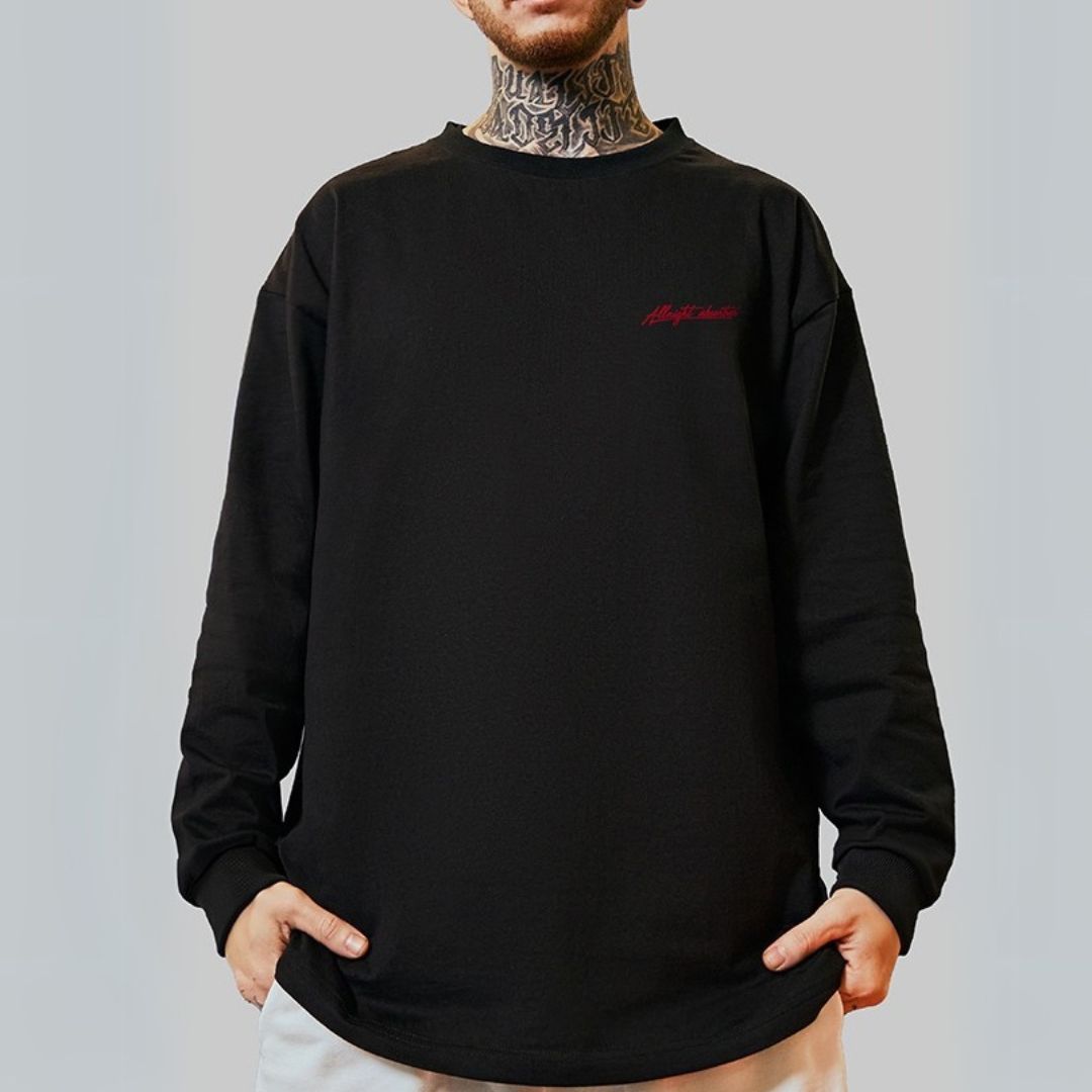 クールプリントラウンドネック長袖Tシャツ U2266