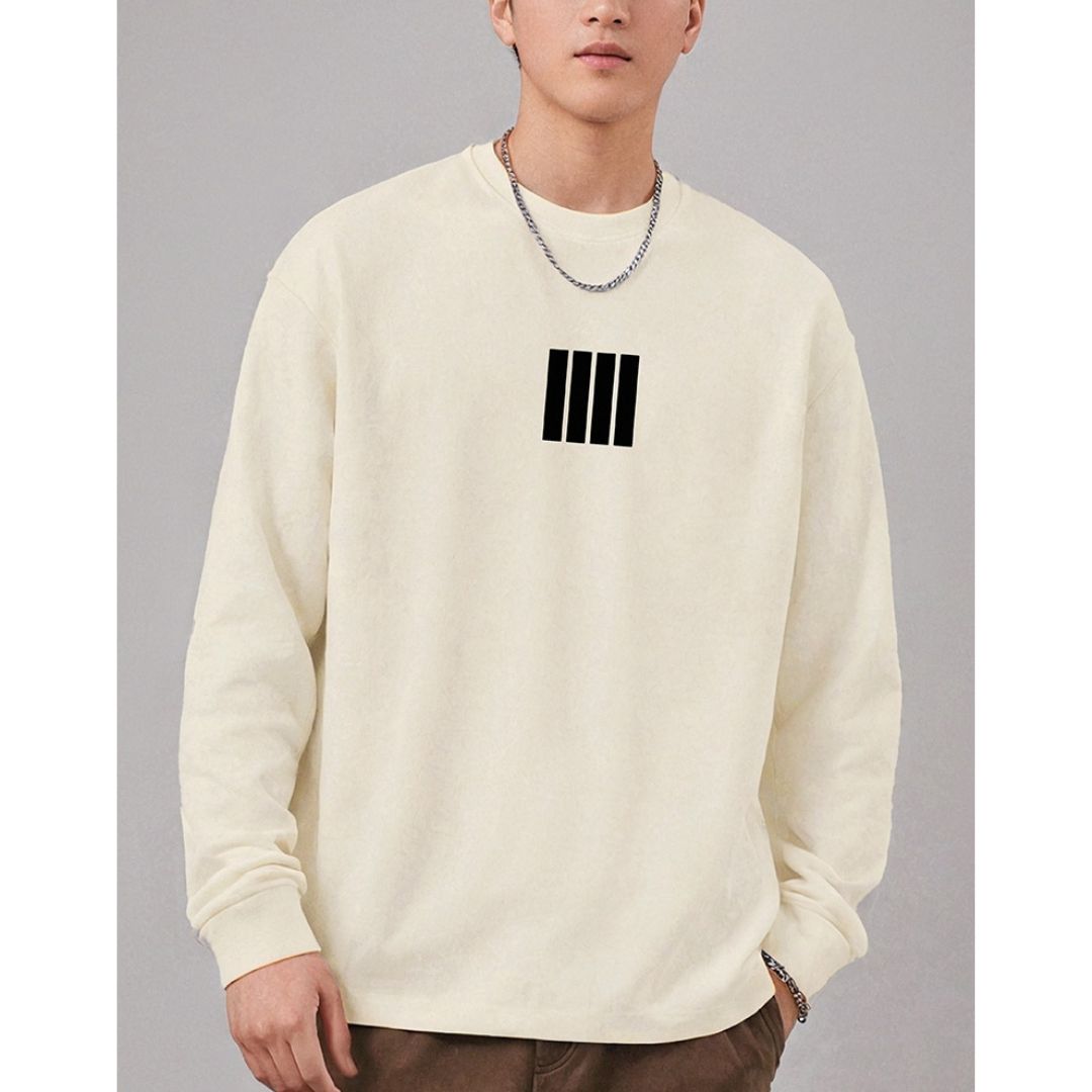 ストライプラウンドネック長袖Tシャツ U2292