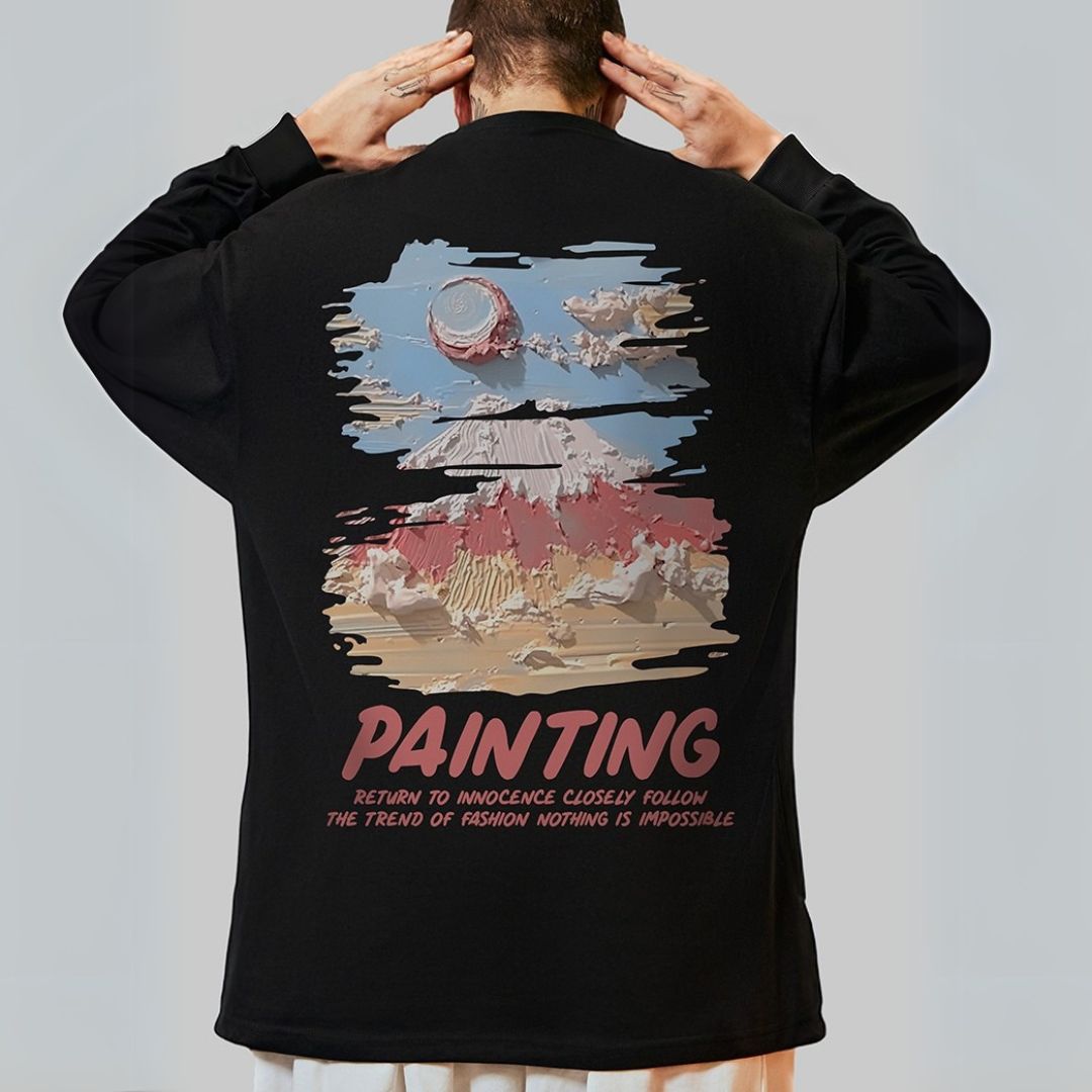 ペインティング長袖Tシャツ U2271