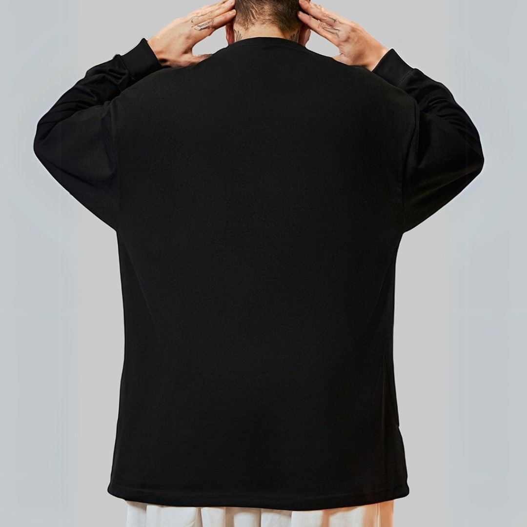 ヒップホップシンプルワンポイント長袖Tシャツ U2291