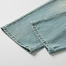 【OUTLET/即納】ライトクラッシュワイドデニムパンツ U2362