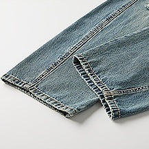 【OUTLET/即納】ワイドシルエットダメージデニムジーンズ U2361