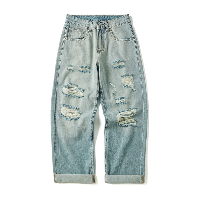 【OUTLET/即納】ライトクラッシュワイドデニムパンツ U2362