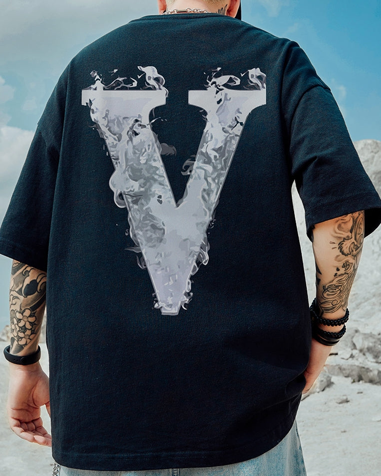 フォグレターグラフィックアート半袖Tシャツ U2191
