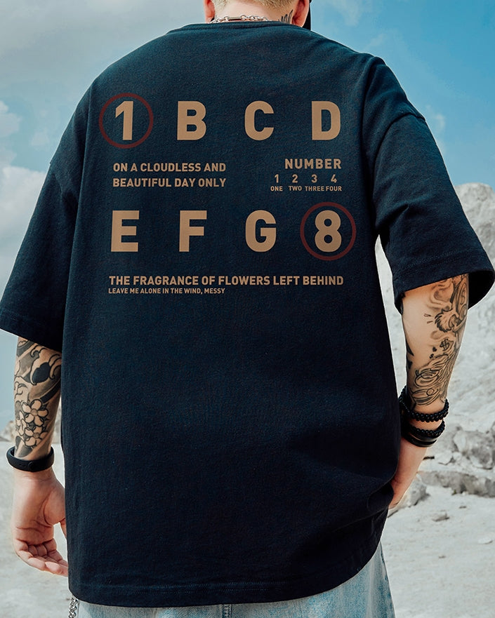 ナンバーアンドレターズデザイン半袖Tシャツ U2133