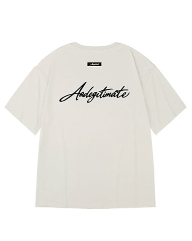 カリグラフィロゴバックプリント半袖Tシャツ U2146