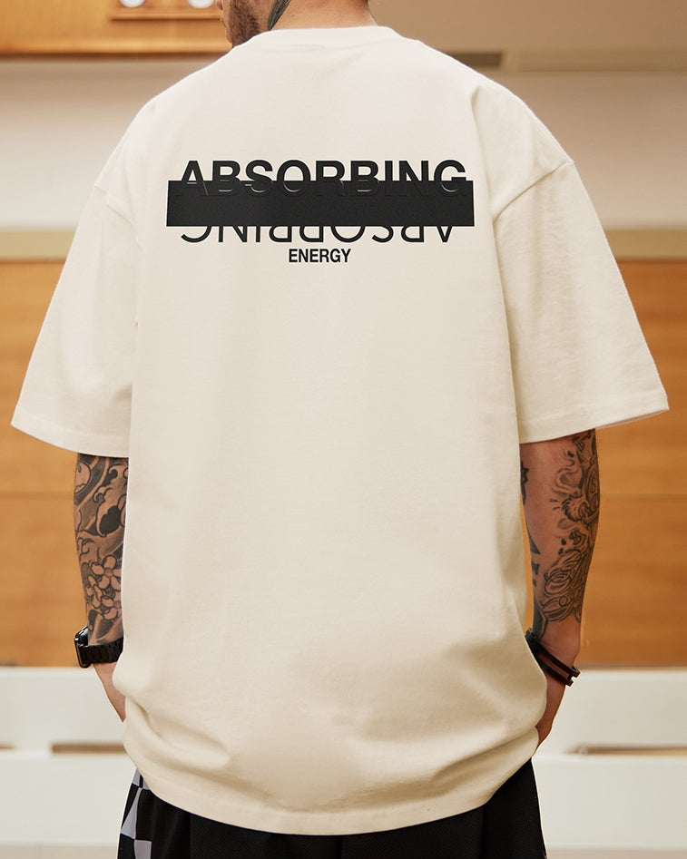 ブラックアウトロゴデザイン半袖Tシャツ U2142