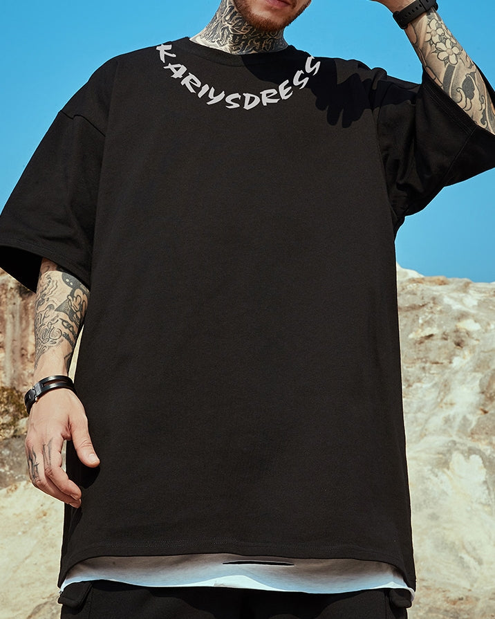 ネックロゴアーチデザイン半袖Tシャツ U2160