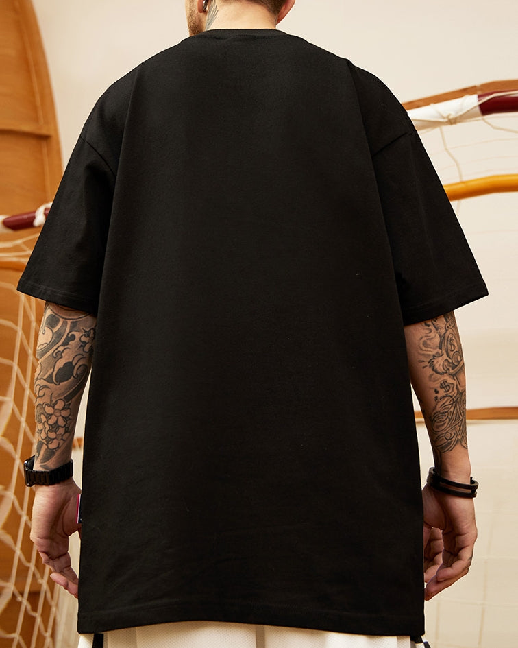 コートスタイルモチーフプリント半袖Tシャツ U2152