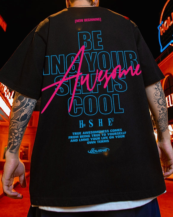 ダイナミックレターモチーフ半袖Tシャツ U2485