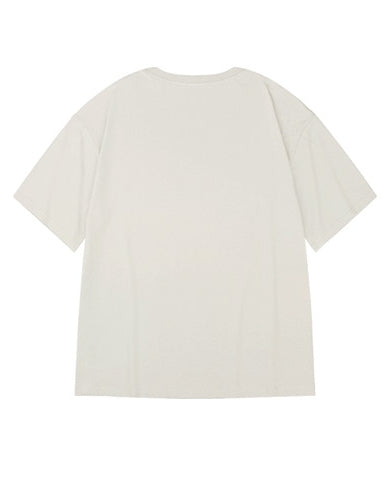 コートスタイルモチーフプリント半袖Tシャツ U2152