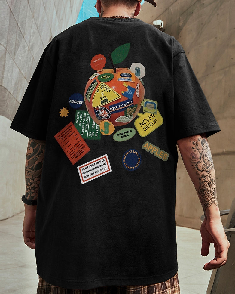 ポップアイコンコラージュプリント半袖Tシャツ U2164