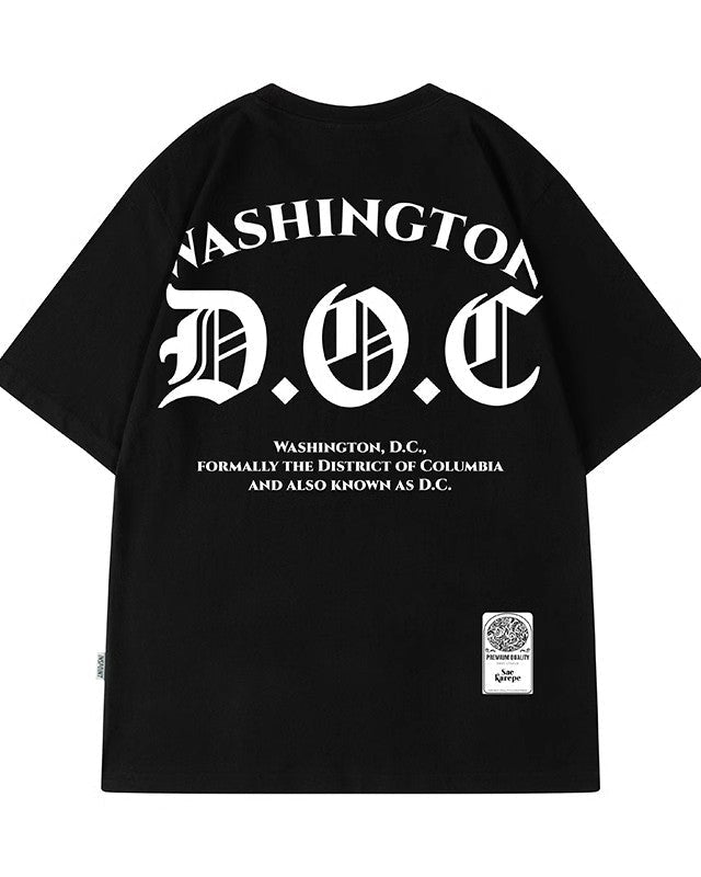 ストリートバックプリント半袖Tシャツ U1653