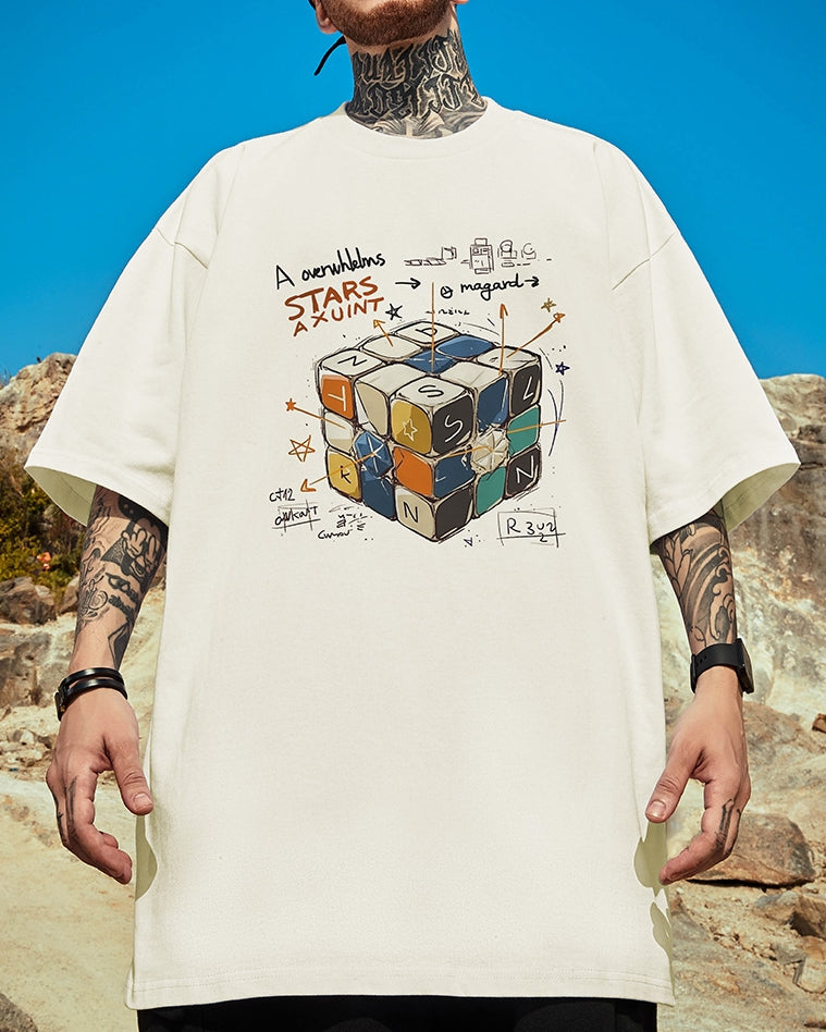 キューブプリント半袖Tシャツ U2114
